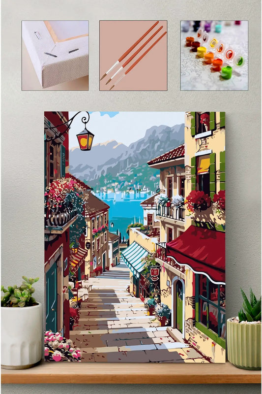 Liman Yolu – Sayılarla Boyama 40x50 Tuval Seti (Fırça & Boya Dahil)