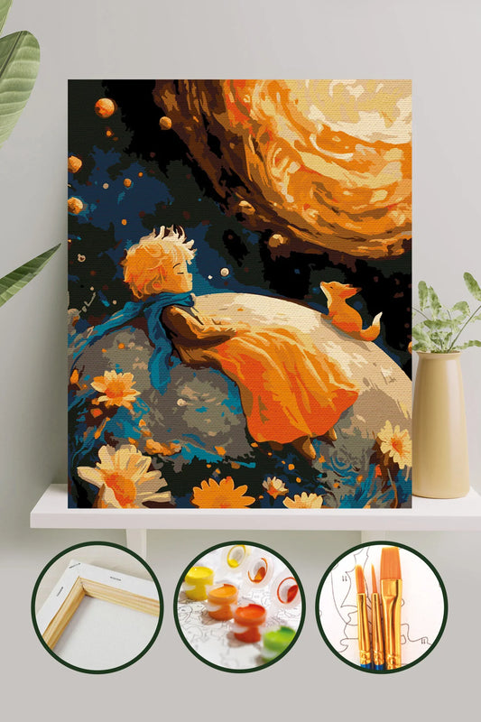 Küçük Prens – Sayılarla Boyama 40x50 Tuval Seti (Fırça & Boya Dahil)
